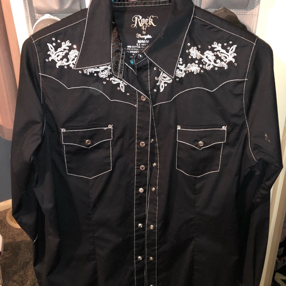 Black button down shirt
